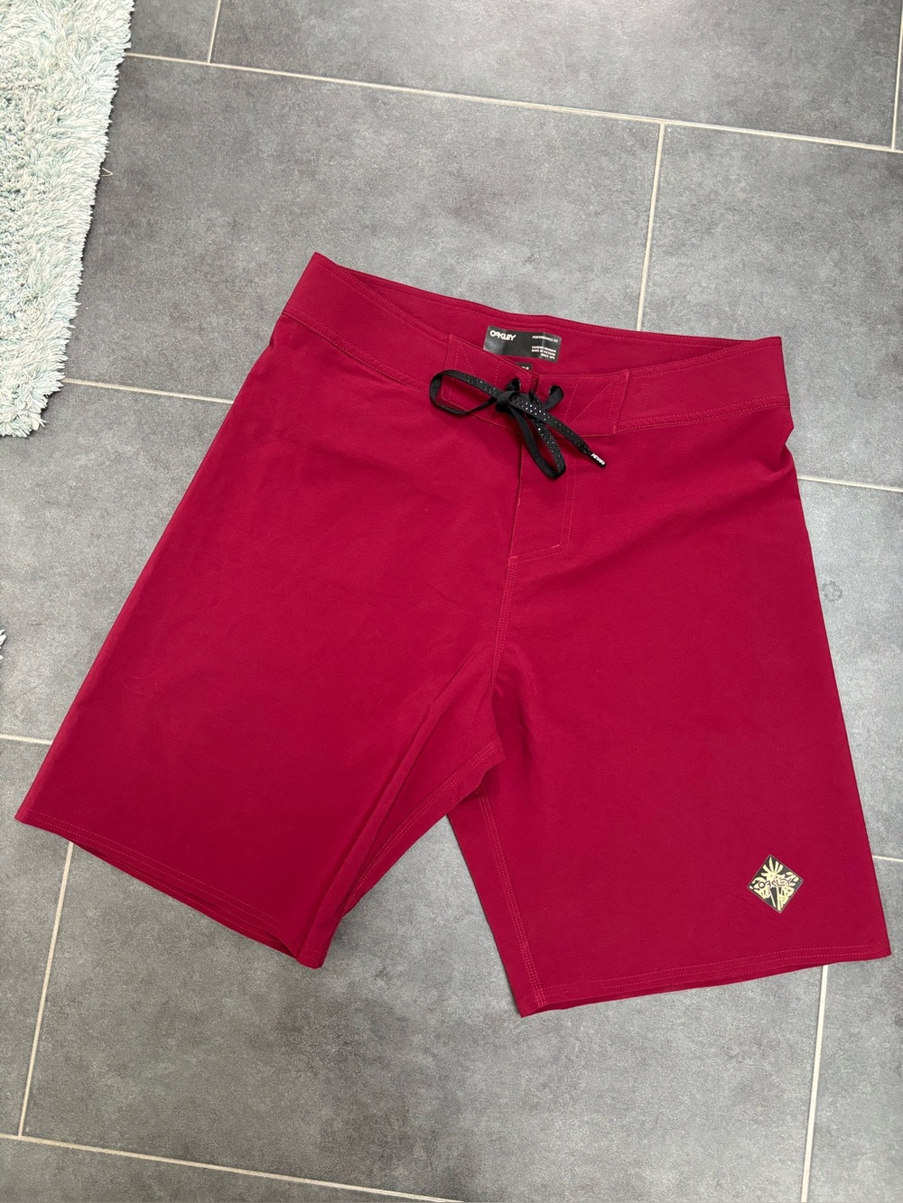 Oakley Maroon Men's Hybrid Boardshorts with Black Drawstring